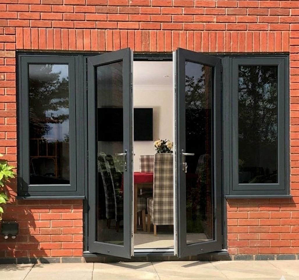 Modern aluminium window system with a bright interior view in Indore